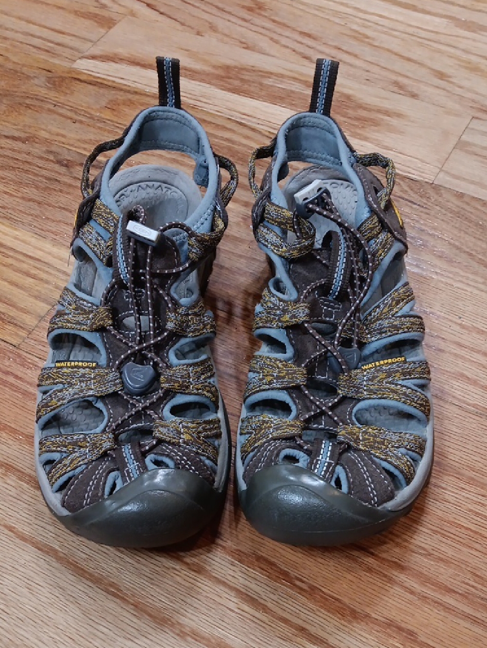 Keen Women's Brown and Yellow Waterproof Sandals